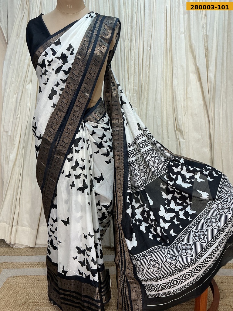 [280003-101] Fancy Dola Kalamkari Printed Sarees (280003-101)
