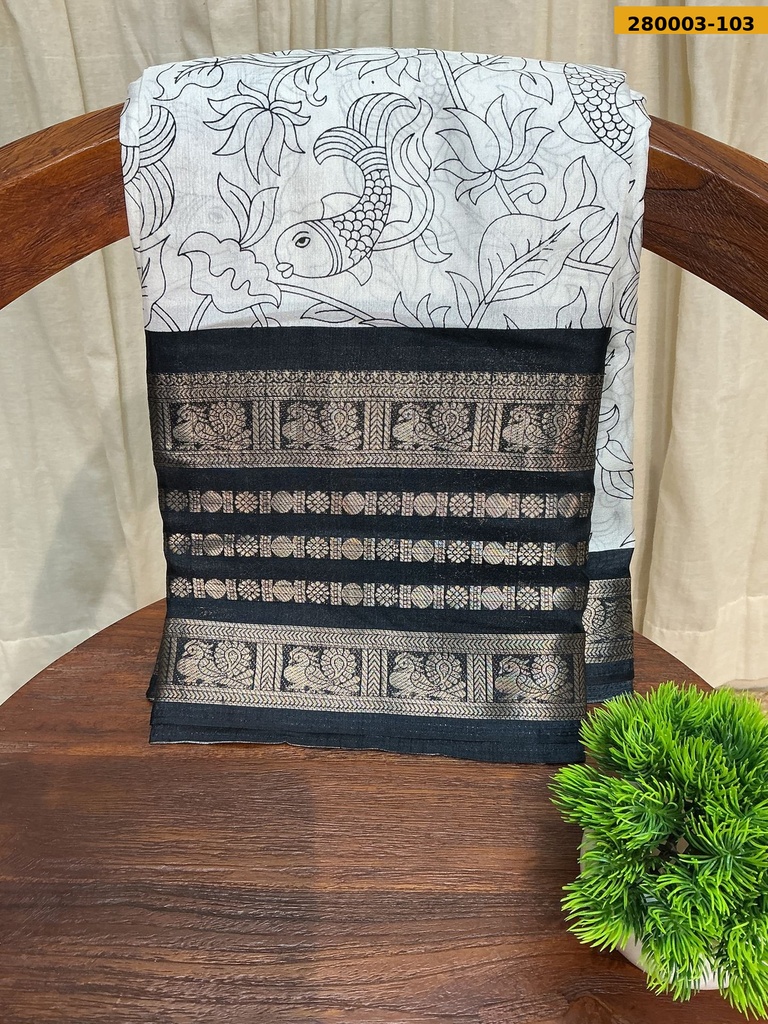Fancy Dola Kalamkari Printed Sarees