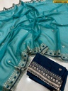 Fancy Star Georgette Multi Embroidery Work Saree
