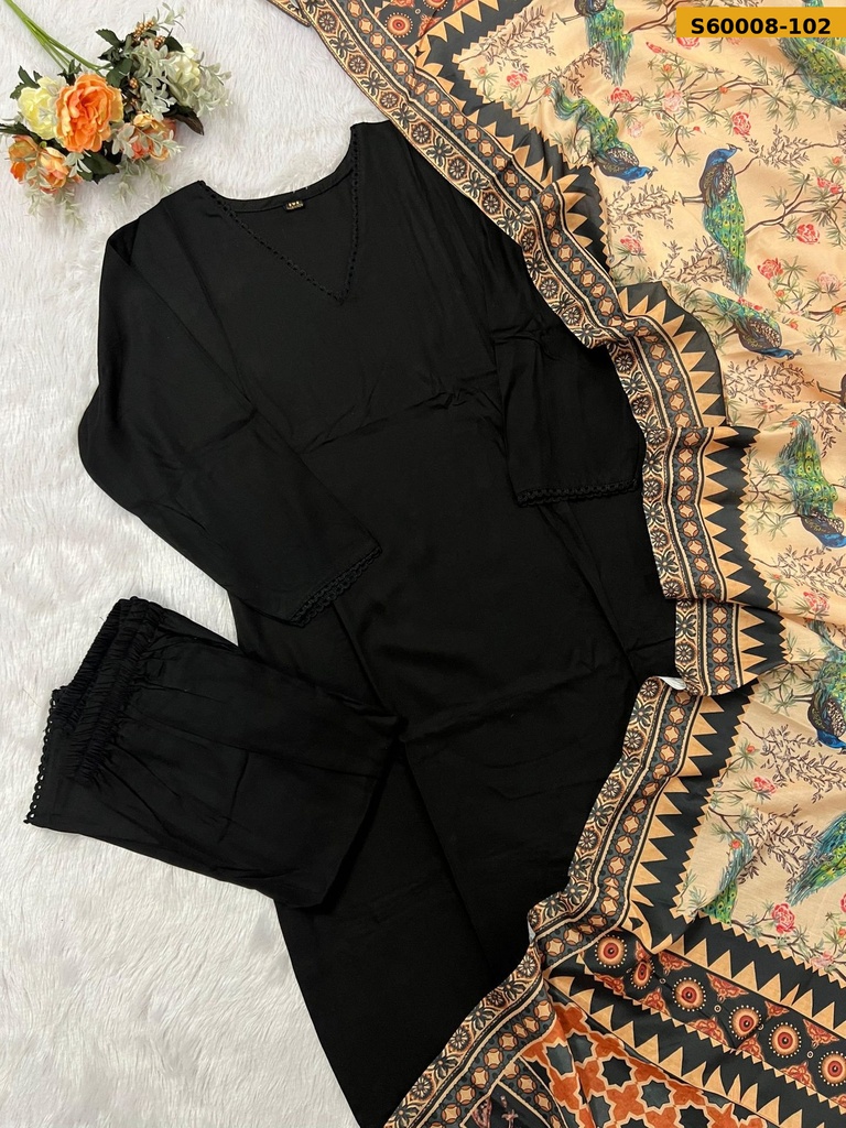 Fancy Rayon Kurti Pant Dupatta Set