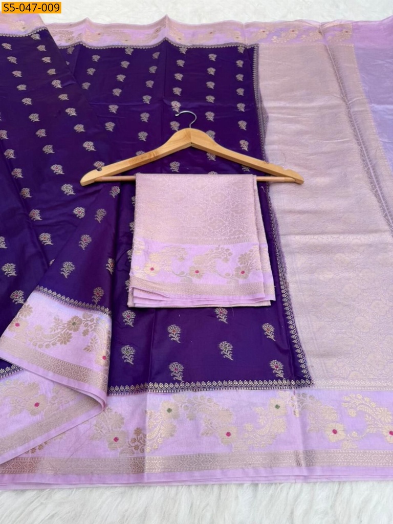 [S5-047-009] Banarasi Dybal Semi Dupian soft silk saree