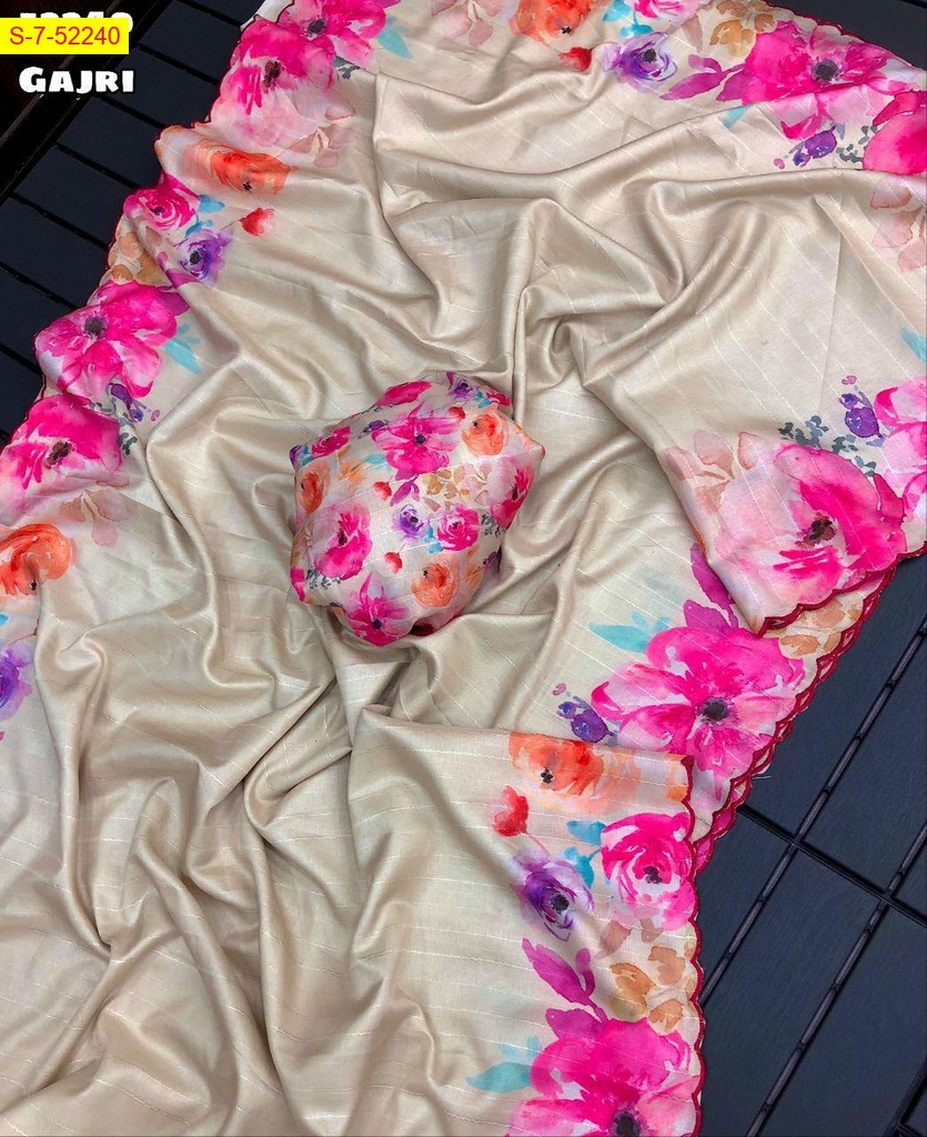 [S7-52240-001] Fancy Tussar Silk Saree