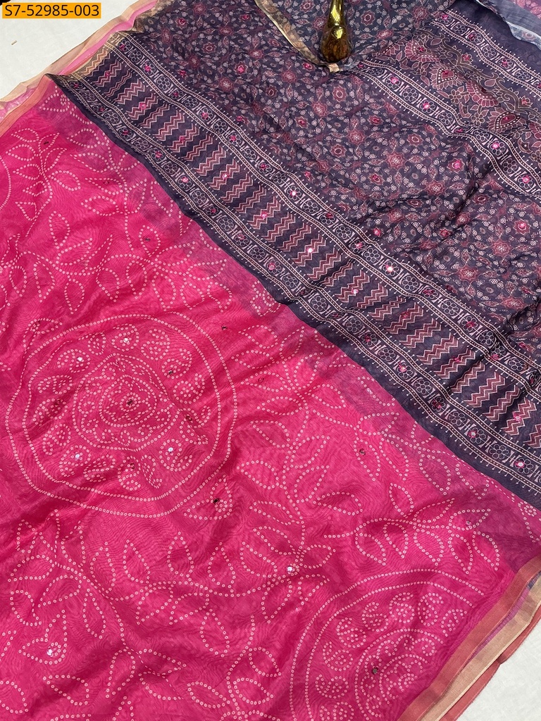 [S7-52985-003] Fancy Chanderi Silk Saree