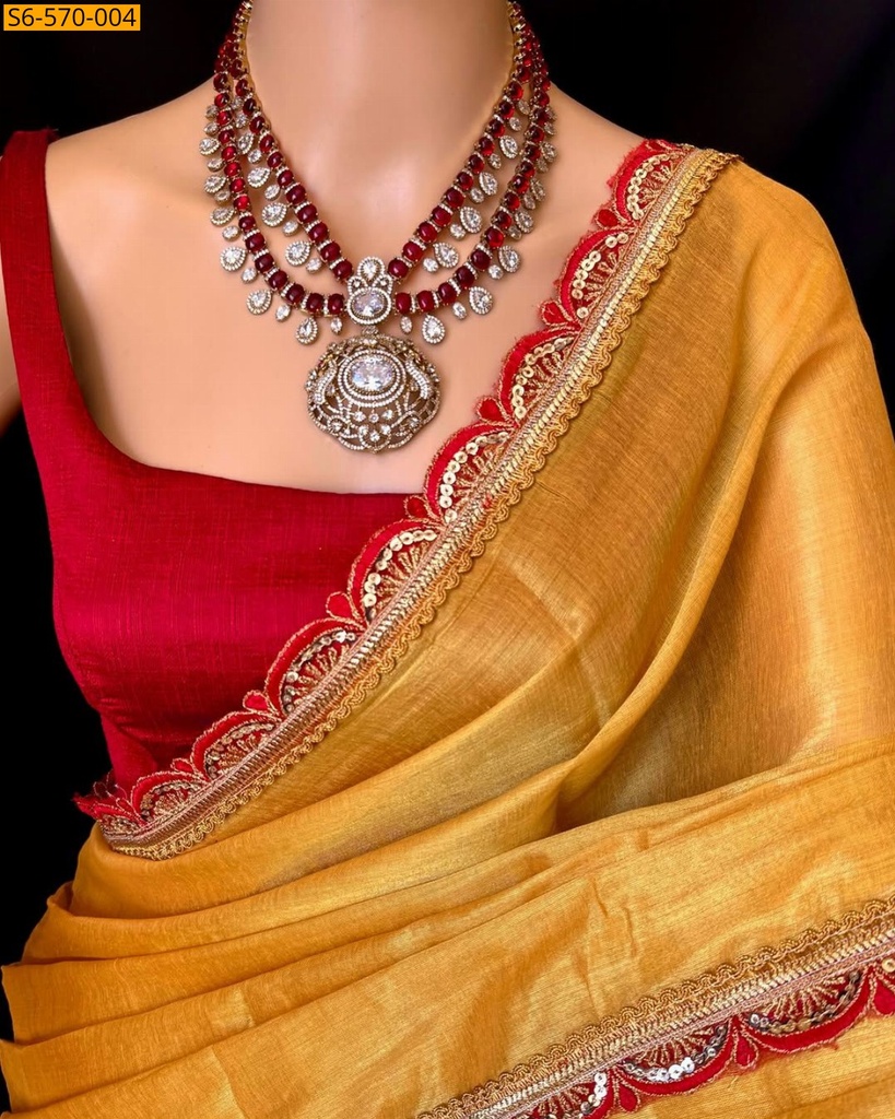 Fancy Cotton Tissue silk saree
