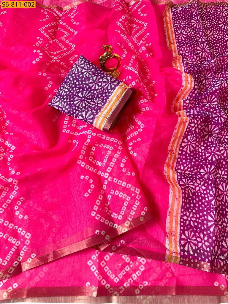 [S6-811-002] Fancy linen cotton saree (S6-811-002)