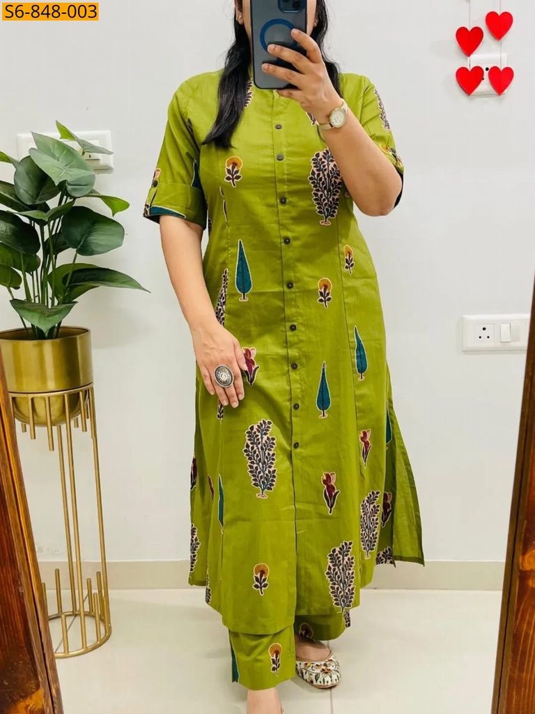 [S6-848-003-M] Fancy Blended rayon cotton Coord set