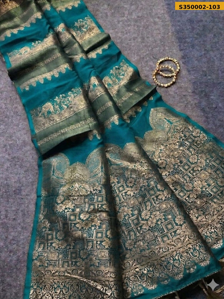 Fancy Crepe Khadi Tissue Paithani Silk Saree