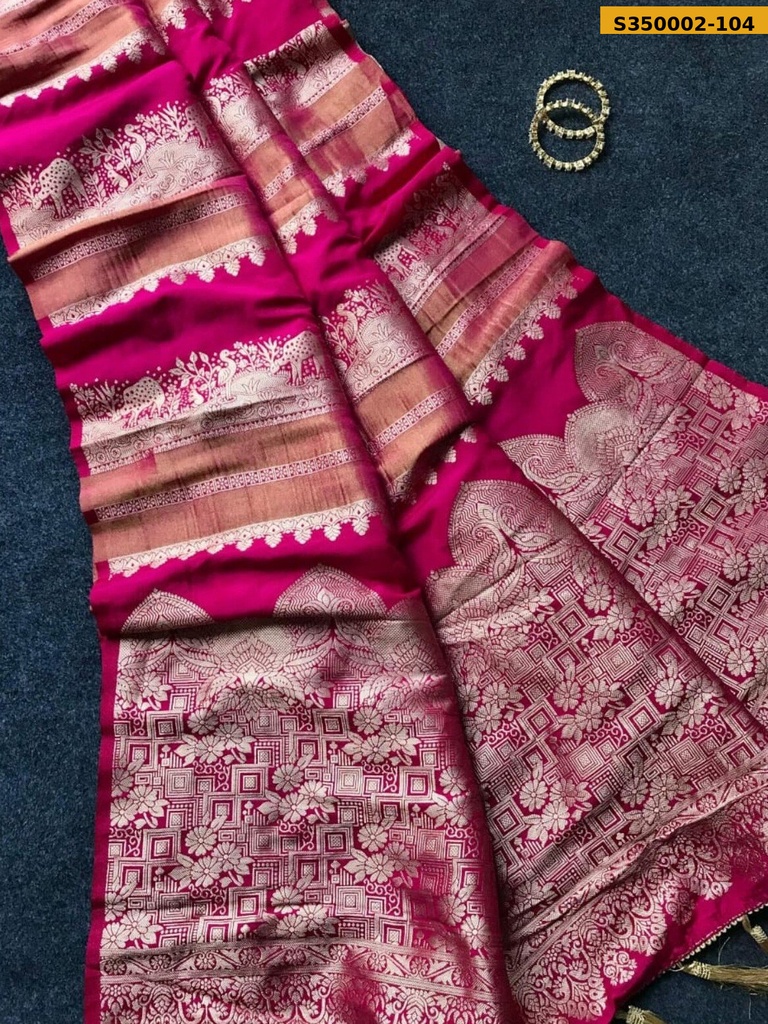 Fancy Crepe Khadi Tissue Paithani Silk Saree