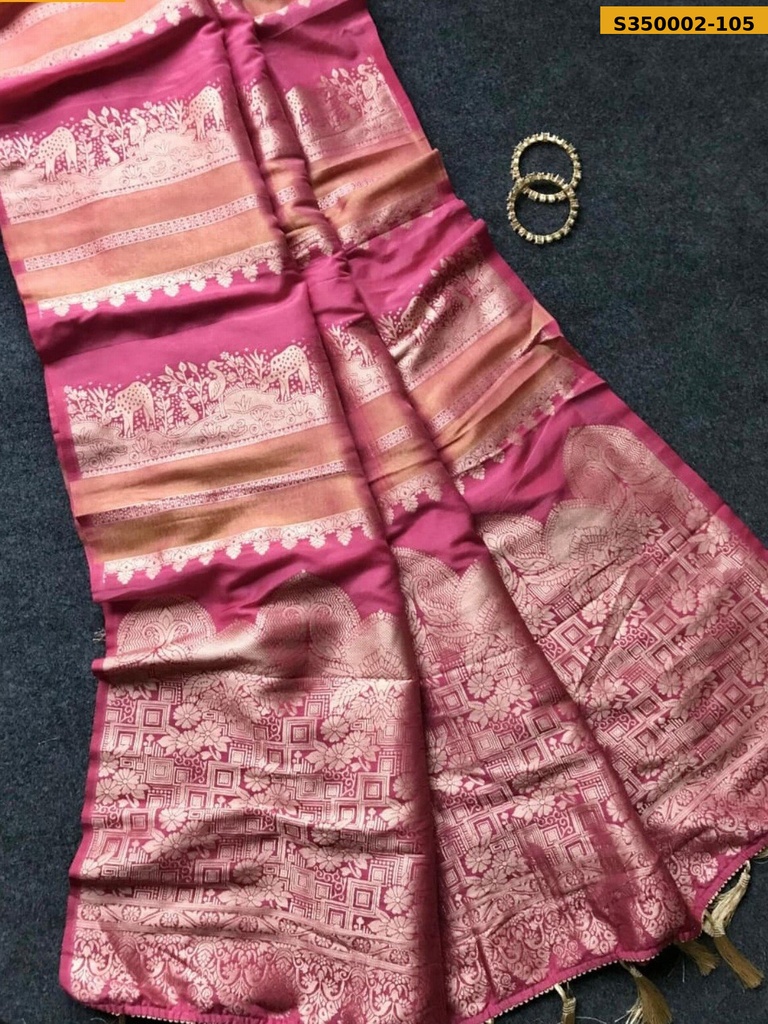 Fancy Crepe Khadi Tissue Paithani Silk Saree