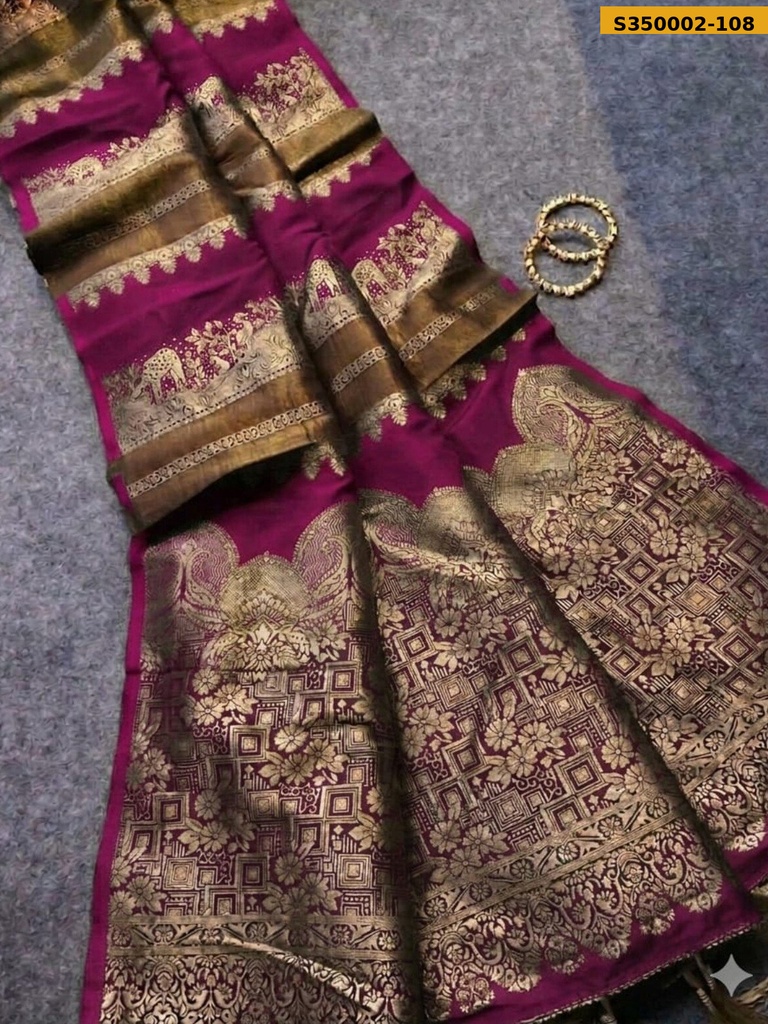 Fancy Crepe Khadi Tissue Paithani Silk Saree