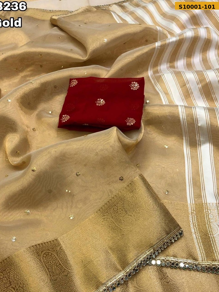 [S10001-101] Fancy Tissue Silk Saree