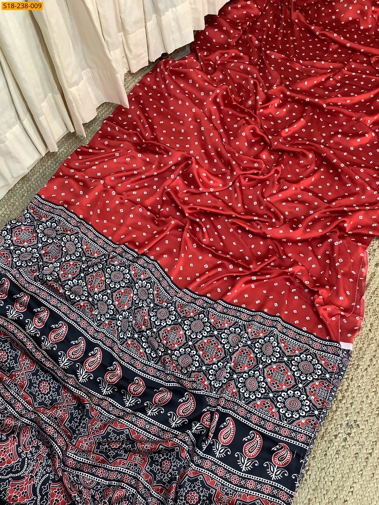 [S18-238-009] Fancy satin silk saree (S18-238-009)