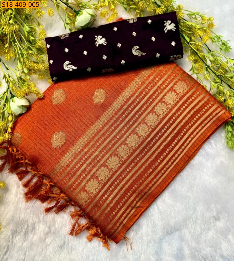 [S18-409-005] Fancy Dola silk saree (S18-409-005)