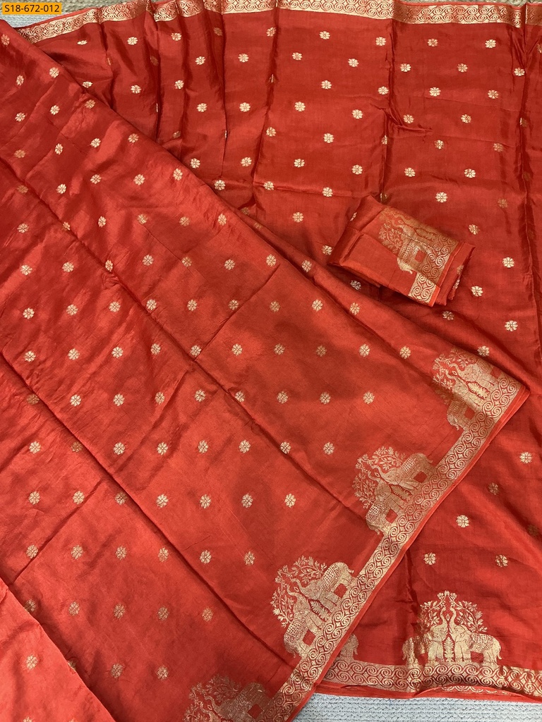[S18-672-012] Fancy Muslin Silk Saree (S18-672-012)