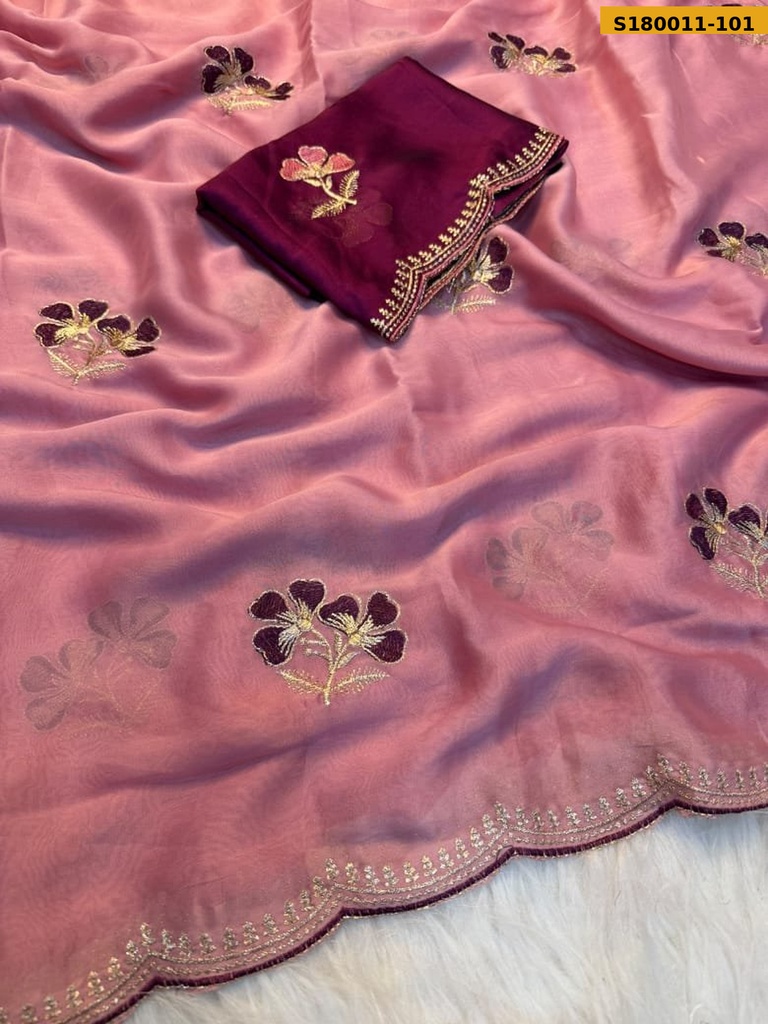 [S180011-101] Fancy Soft Marshmellow 3D Print Saree
