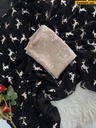 Fancy Deer Applique Space Silk Saree
