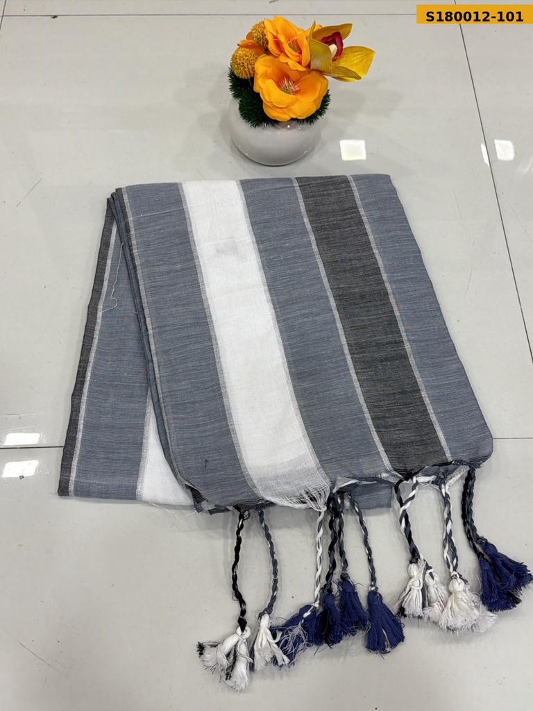 [S180012-101] Fancy Khadi Cotton Saree (S180012-101)