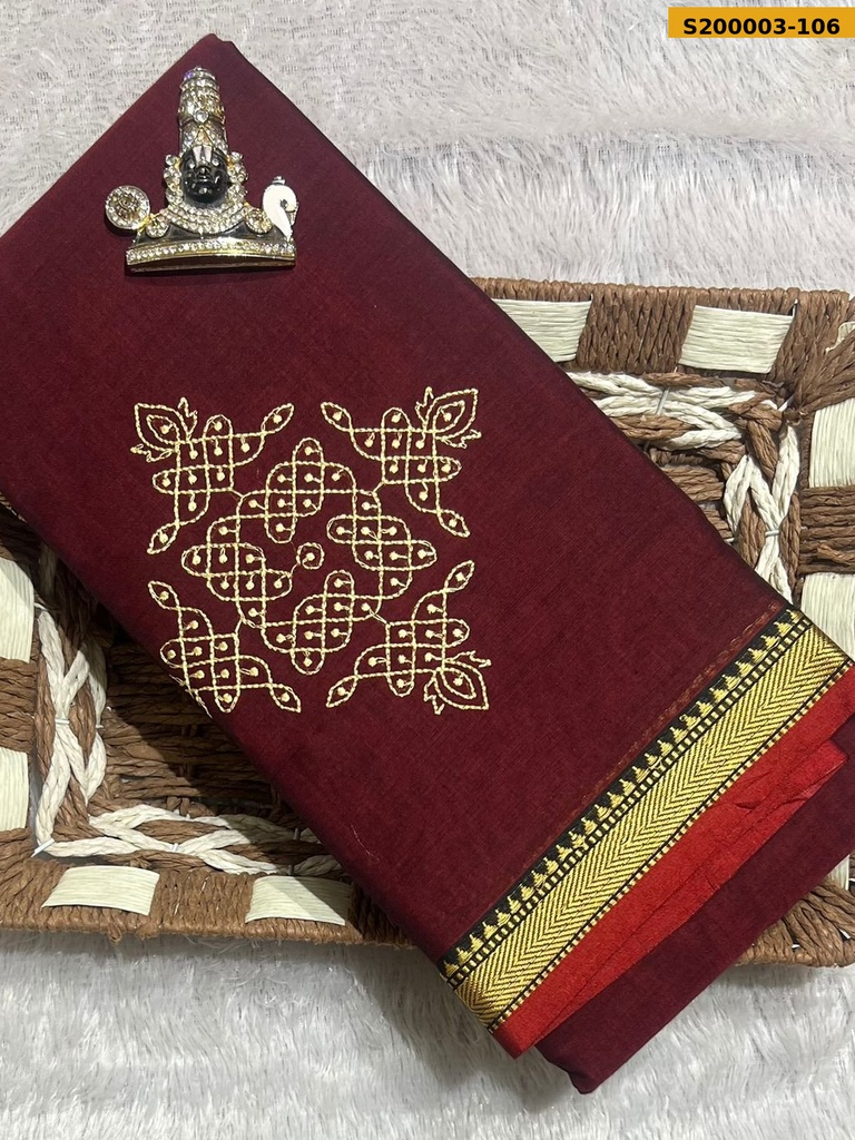 Traditional Narayanpet Kolam Design Saree