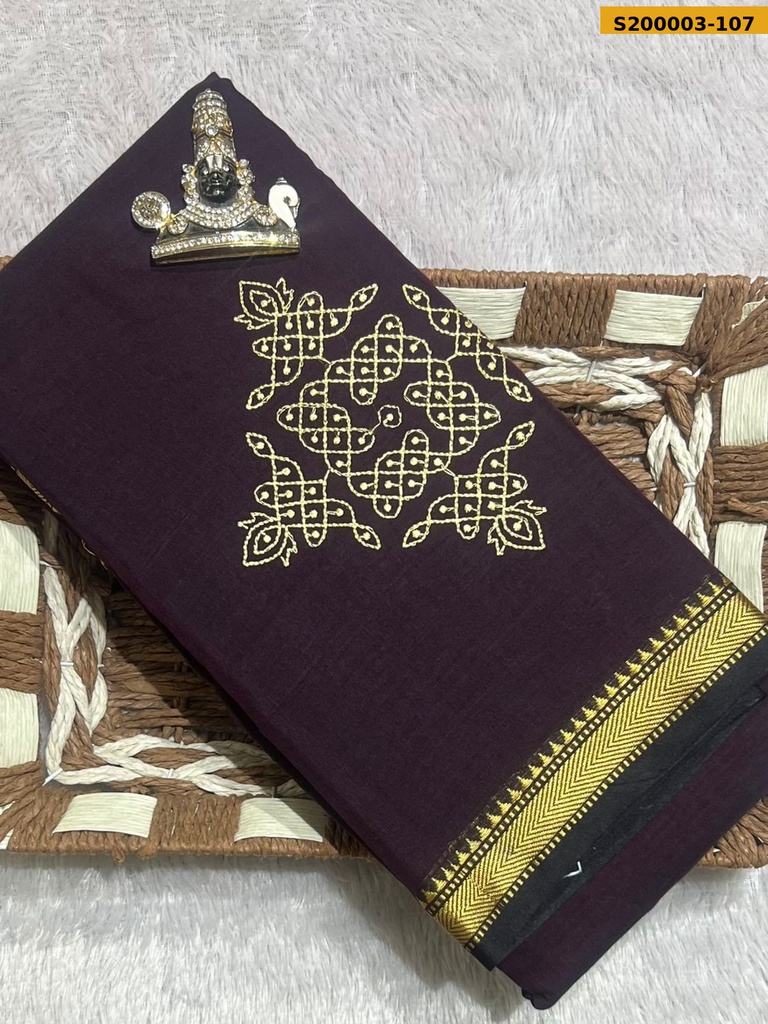 Traditional Narayanpet Kolam Design Saree