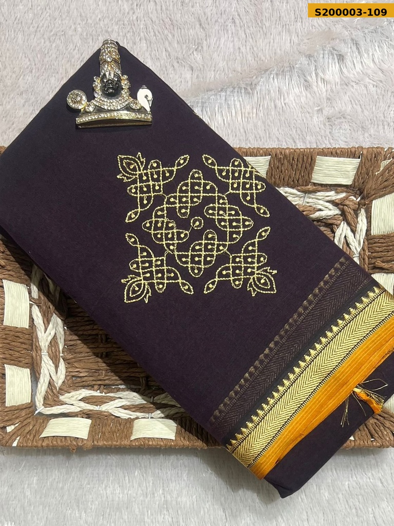 Traditional Narayanpet Kolam Design Saree