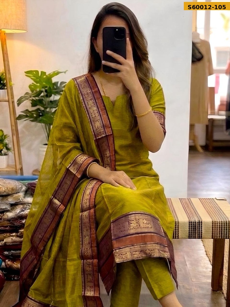 Fancy Kanchi Cotton Top And Dupatta