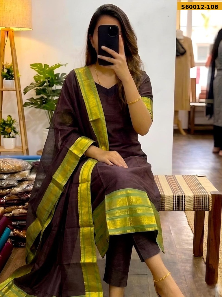 Fancy Kanchi Cotton Top And Dupatta