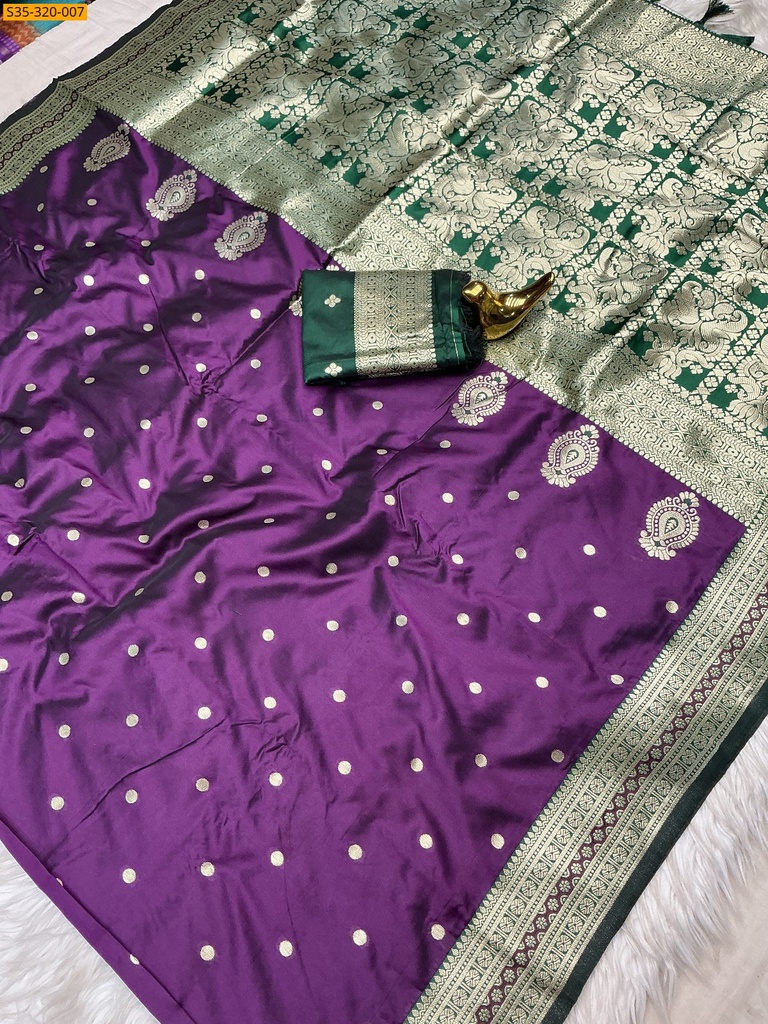 [S35-320-007] Soft Banarasi Silk Saree (S35-320-007)