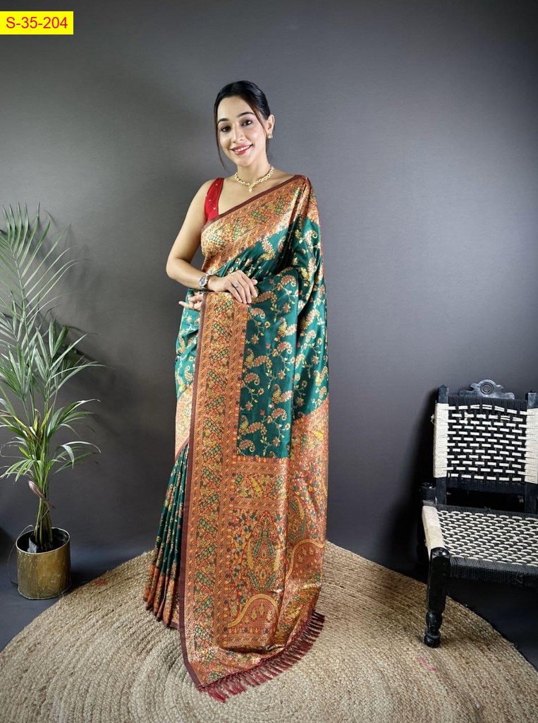 [S-35-204-101] Pashmina silk saree