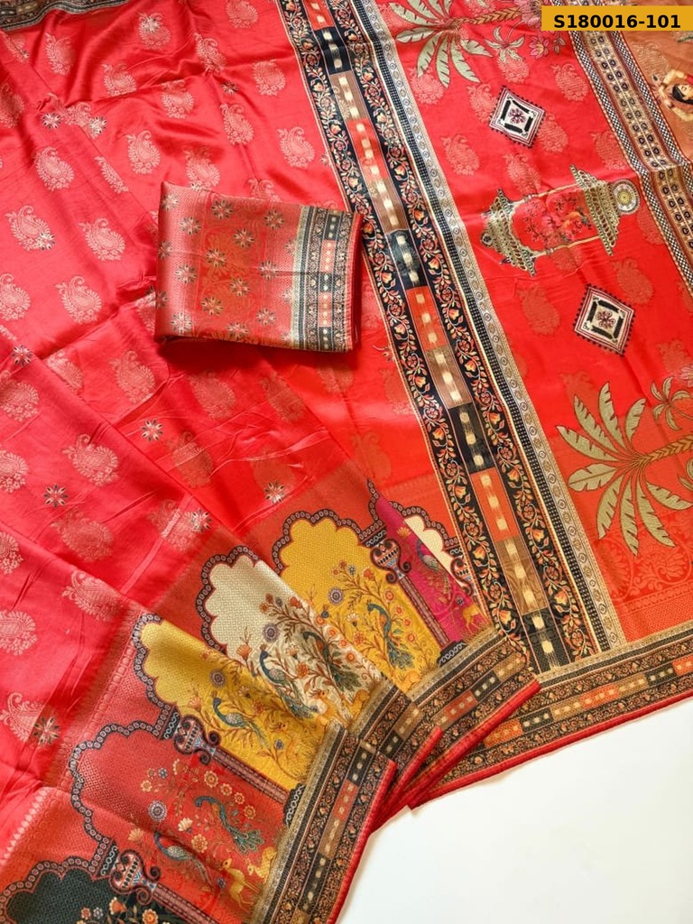 [S180016-101] Fancy Dola Silk Jacquard Weaving Saree (S180016-101)