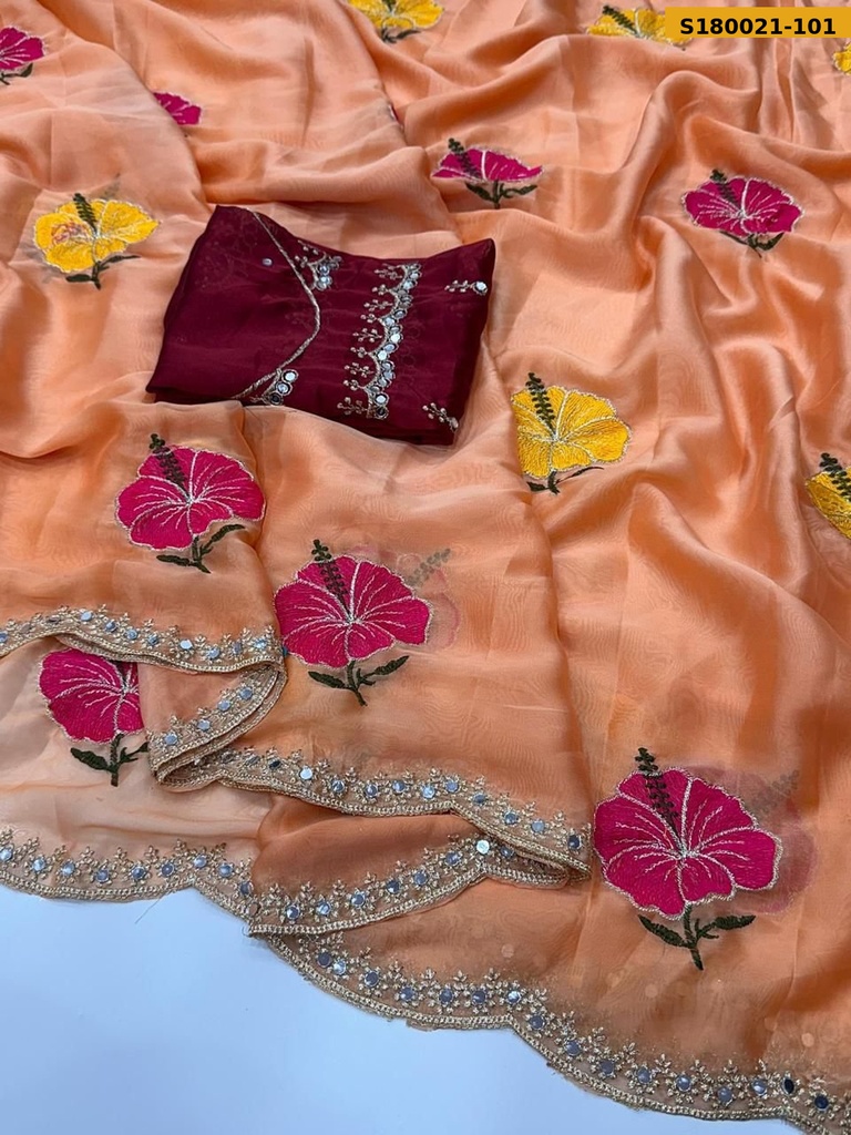 [S180021-101] Fancy Soft Rangoli Silk Saree (S180021-101)