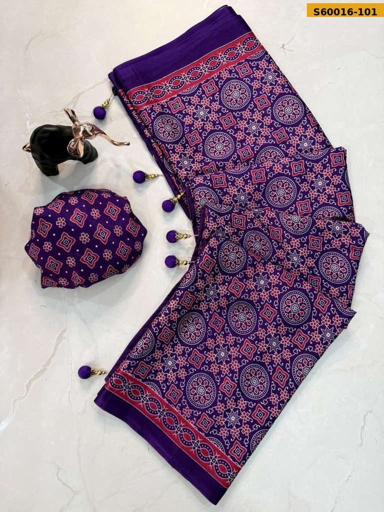 Fancy Crepe Gajji Silk Saree