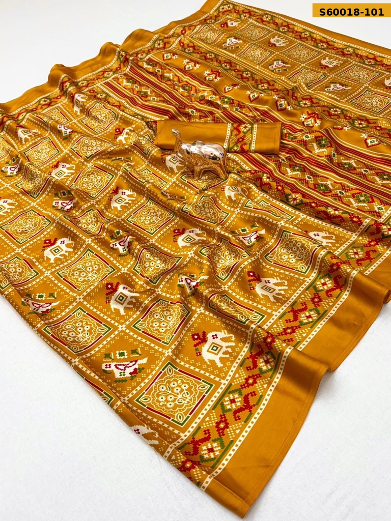 Fancy Modal Satin Patola Printed Saree