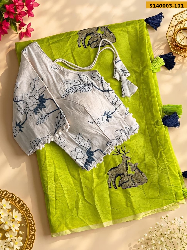 Premium chanderi deer saree