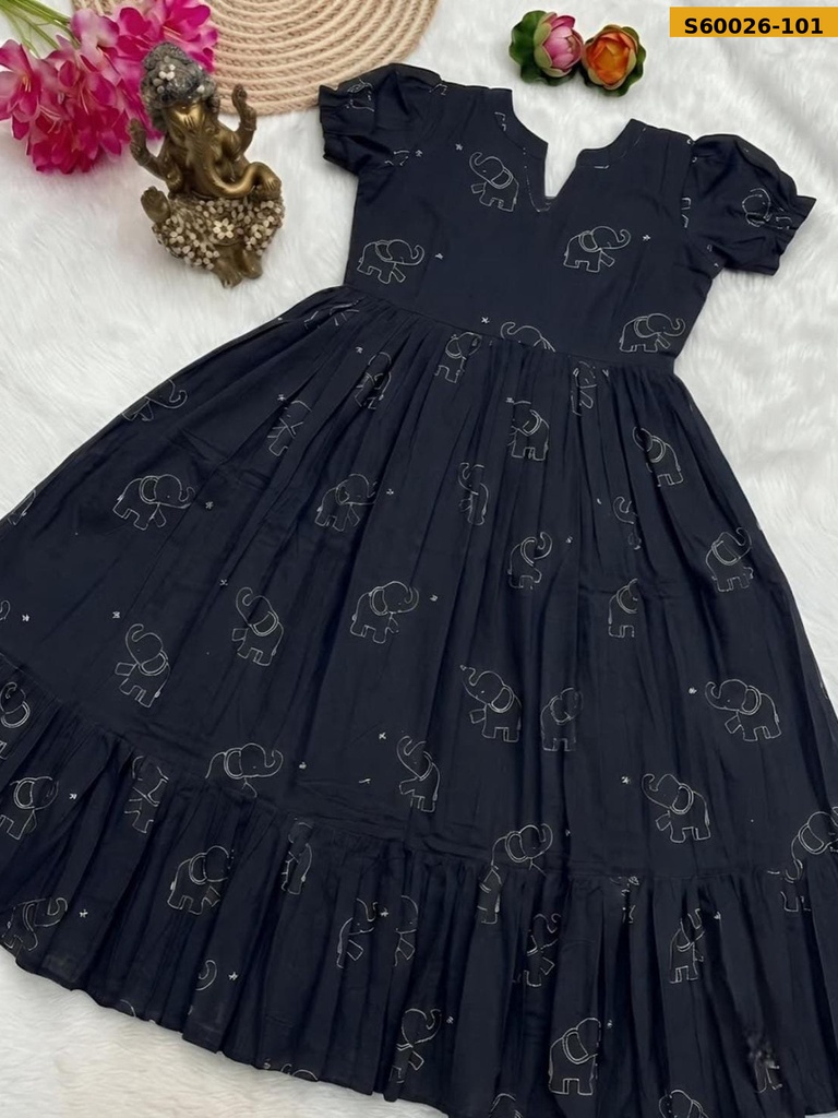 Fancy Slub Cotton Anarkali