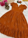 Fancy Slub Cotton Anarkali