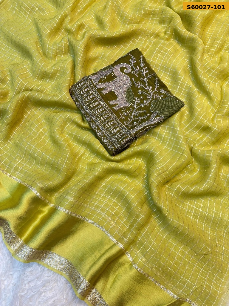 [S60027-101] Fancy Viscose Georgette Saree (S60027-101)