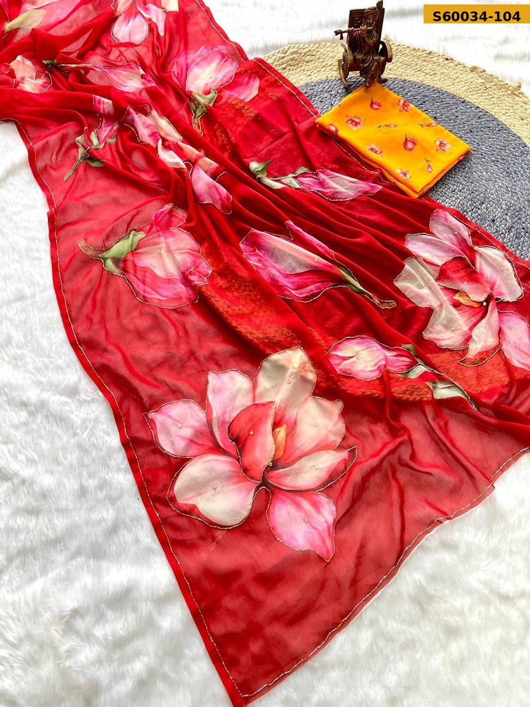 Fancy Georgette Handwork Saree