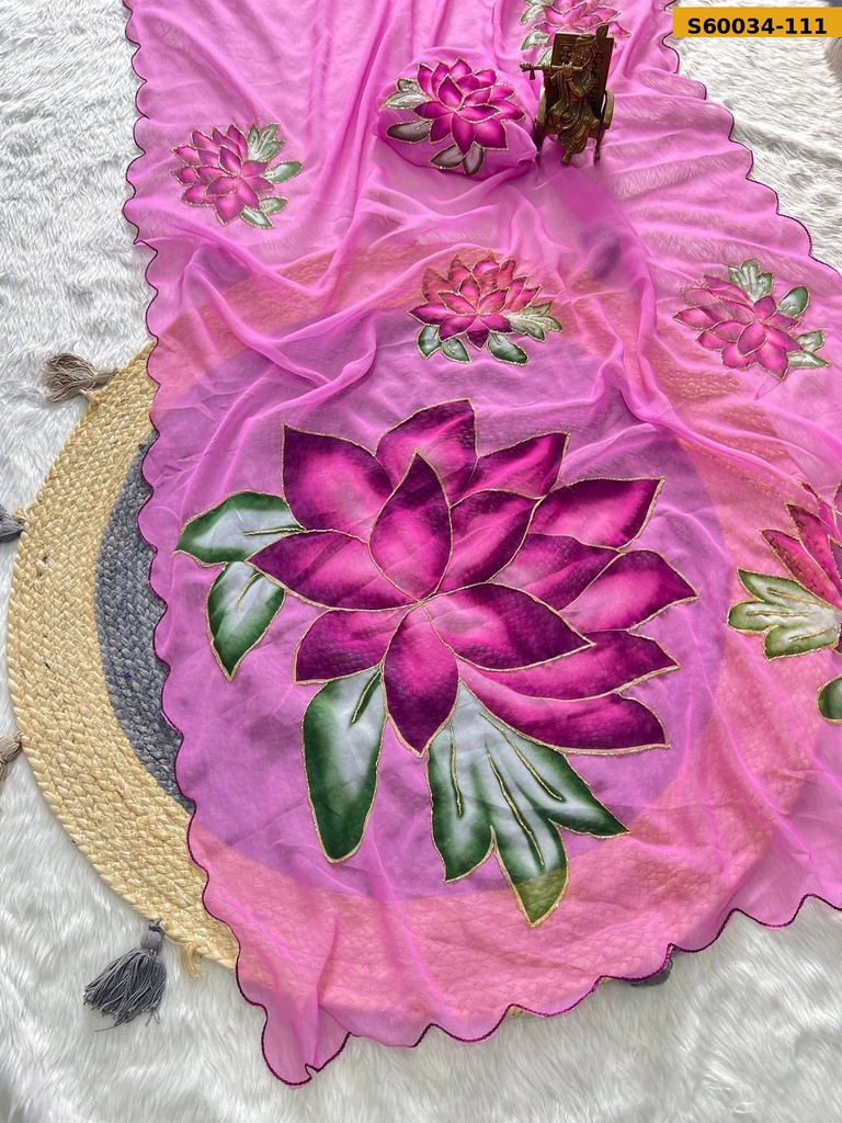 Fancy Georgette Handwork Saree