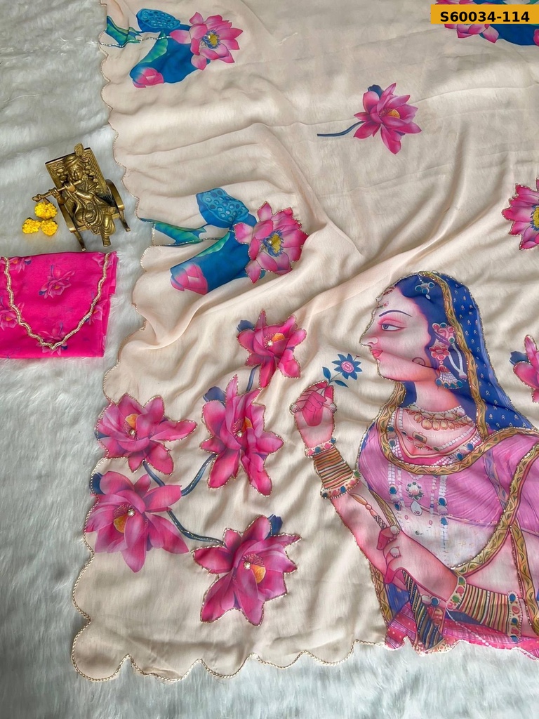 Fancy Georgette Handwork Saree