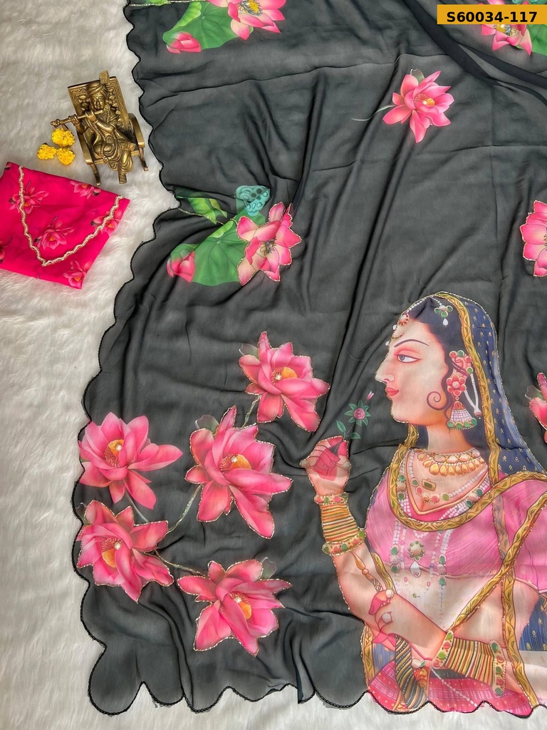 Fancy Georgette Handwork Saree