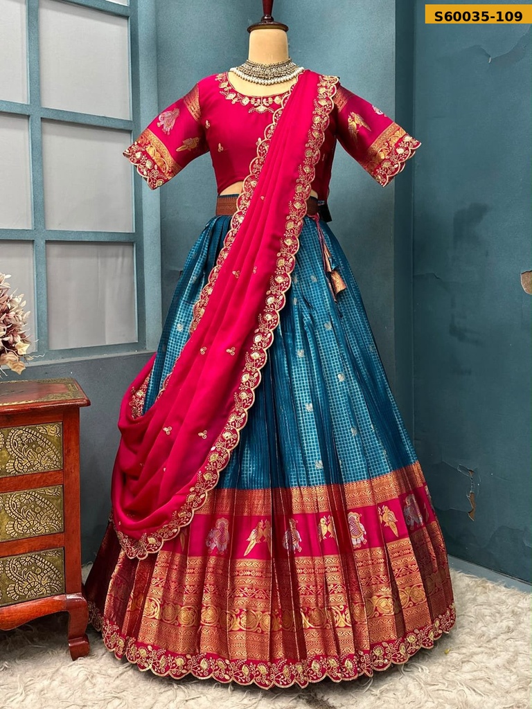 Fancy Kanjivaram Silk Lehenga