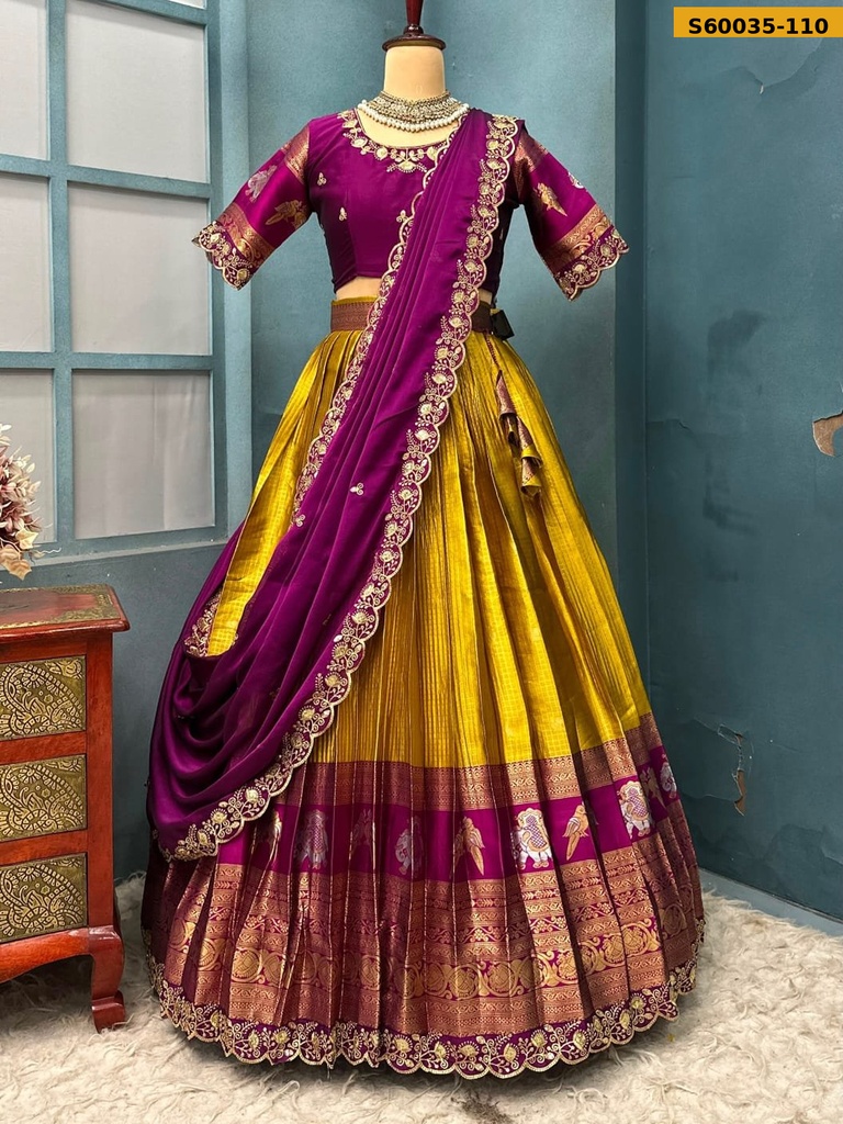 Fancy Kanjivaram Silk Lehenga