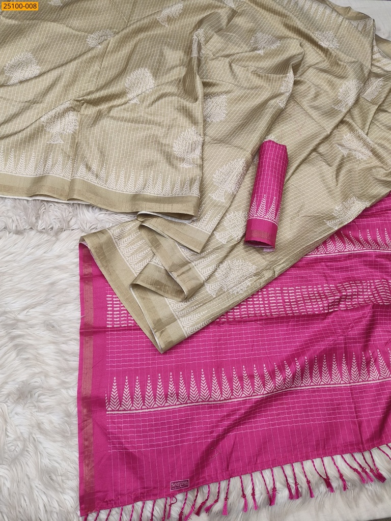 Fancy Tira silk printed sarees