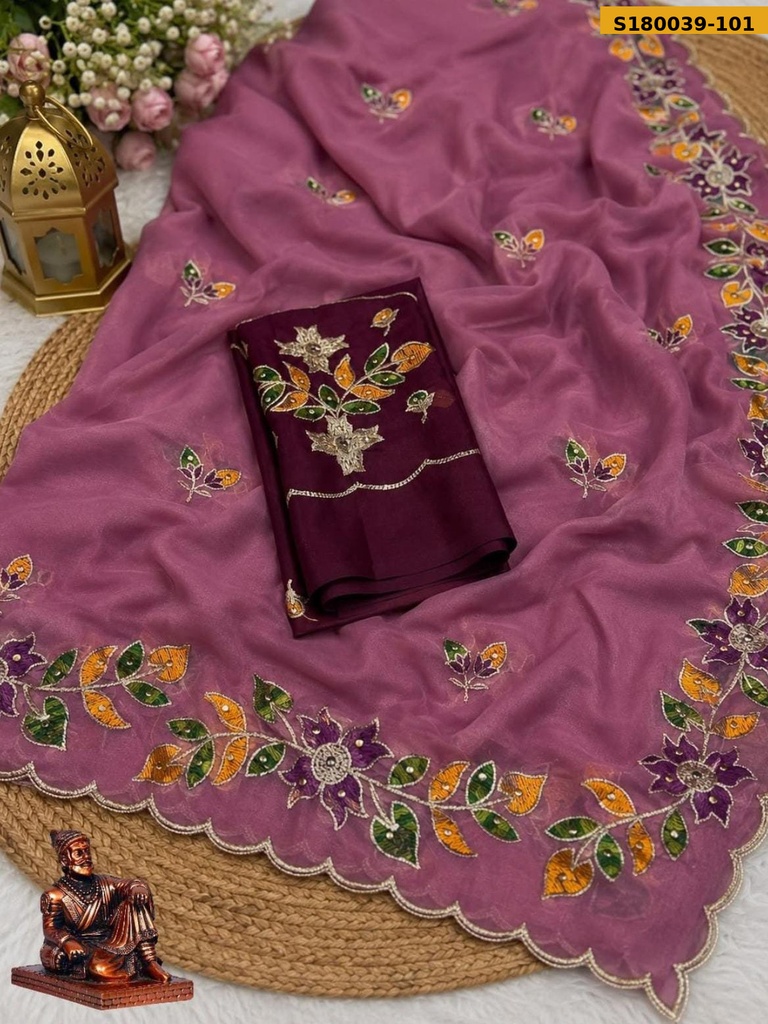 [S180039-101] Fancy Star Georgette Saree (S180039-101)
