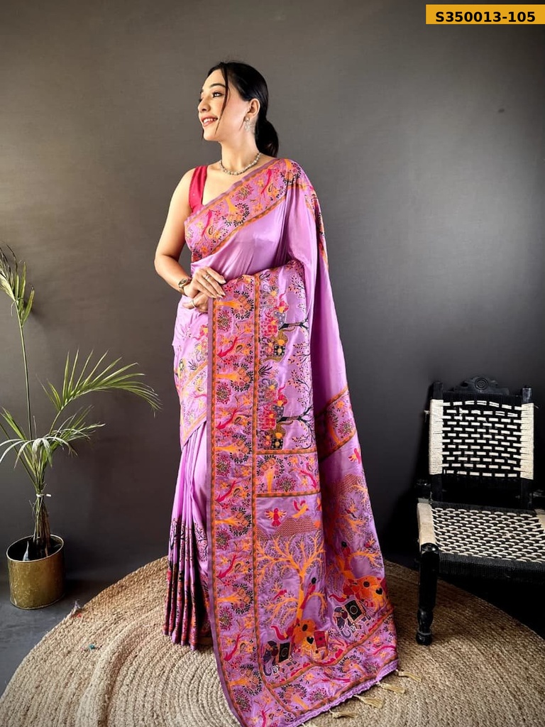 Fancy Pashmina Kashmiri Silk Saree