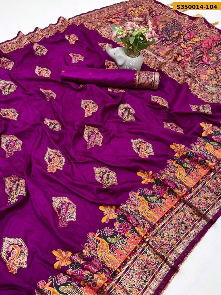 Fancy Pashmina Kashmiri Silk Saree