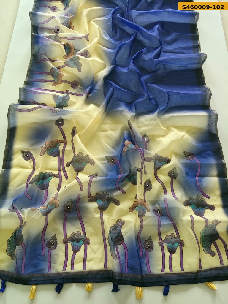Fancy Chanderi Cotton Digital Print Saree