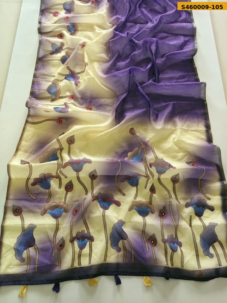 Fancy Chanderi Cotton Digital Print Saree