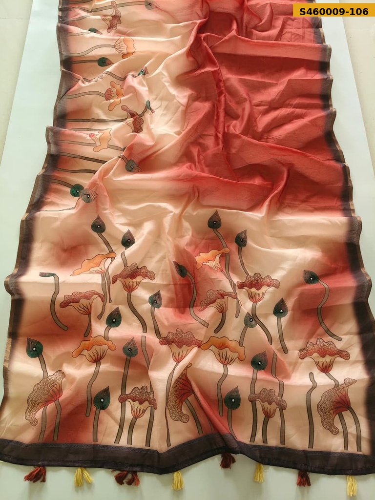 Fancy Chanderi Cotton Digital Print Saree