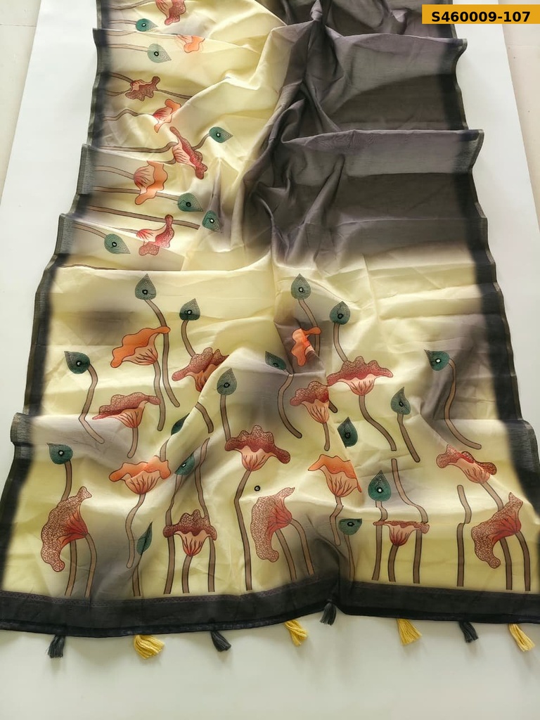 Fancy Chanderi Cotton Digital Print Saree